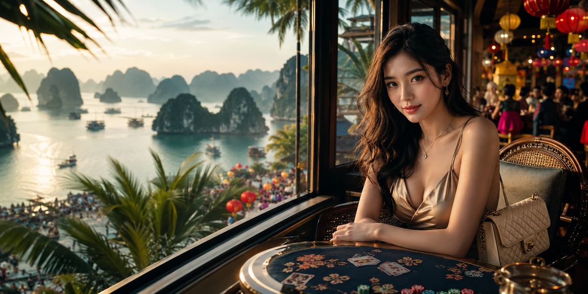 Cảnh Vịnh Hạ Long gắn với không khí thư giãn và trò chơi bài trực tuyến